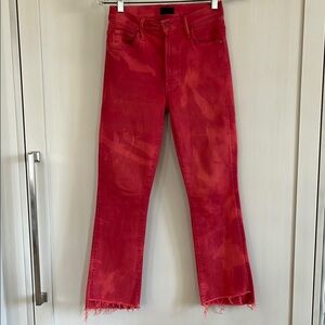 EUC Mother pink wash denim The Insider Crop
Step Fray jeans.  Raw hem